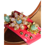 Dolce & Gabbana Fuchsia Leather Embellished Keira Sandals Shoes 1728,67345645728,Dolce & Gabbana,EU36/US6,Fuchsia,Material: 100% Calf Leather,New with tags,Sandals - Women - Shoes,Shoes,Women,Women - Shoes Dolce & Gabbana LA11426-36