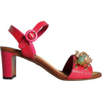 Dolce & Gabbana Fuchsia Leather Embellished Keira Sandals Shoes 1728,67345645728,Dolce & Gabbana,EU36/US6,Fuchsia,Material: 100% Calf Leather,New with tags,Sandals - Women - Shoes,Shoes,Women,Women - Shoes Dolce & Gabbana LA11426-36