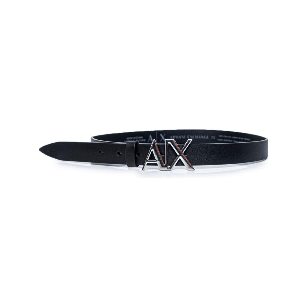 Armani Exchange Black Leather Belt