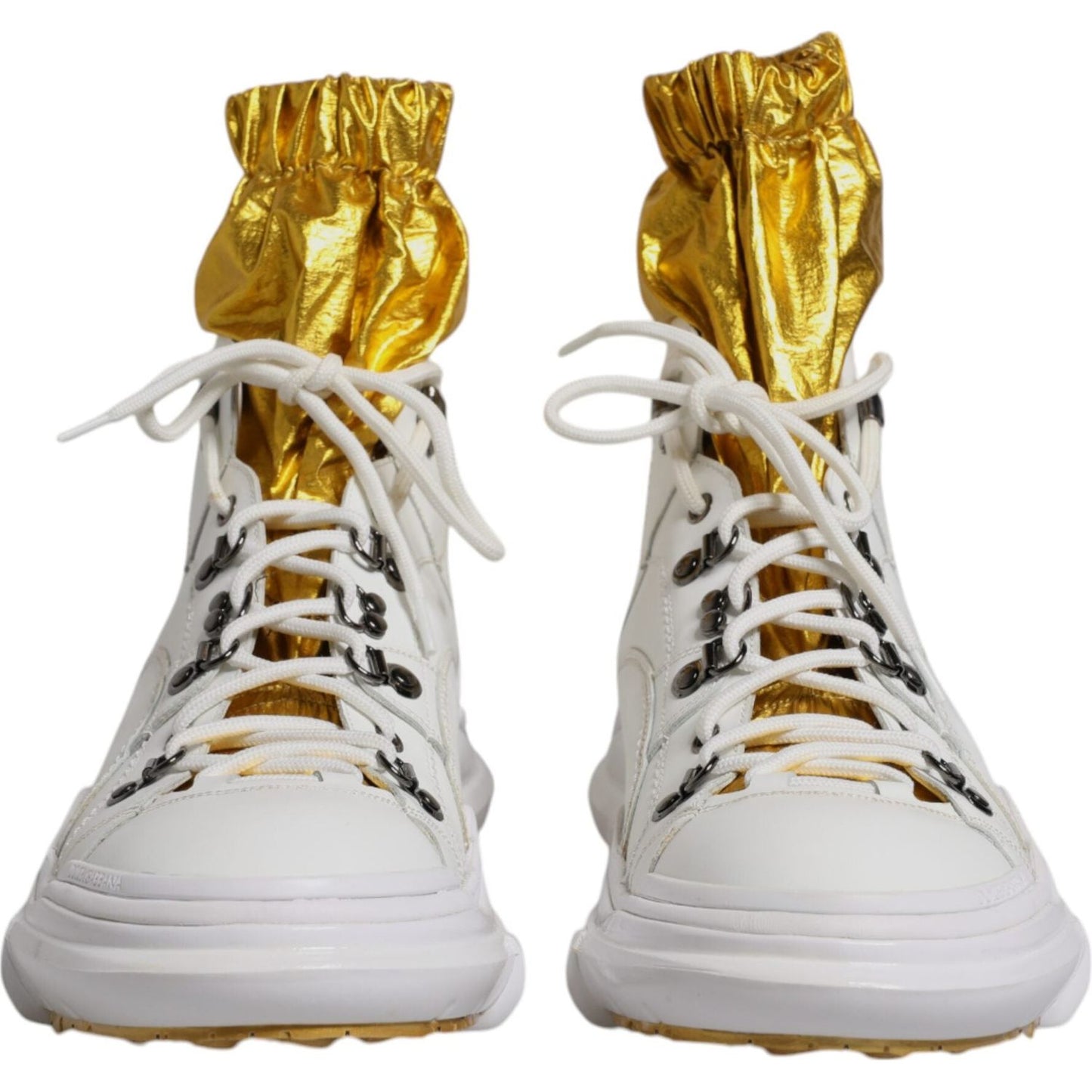 Dolce & Gabbana White Nylon Galileo High Top Sneakers Shoes 1728,67345645728,Dolce & Gabbana,EU44/US11,Material: 62% Nylon 38% Leather,Men,Men - Shoes,Preowned / Defect,Shoes,Sneakers - Men - Shoes,White Dolce & Gabbana MV6610-44
