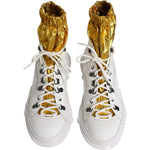 Dolce & Gabbana White Nylon Galileo High Top Sneakers Shoes 1728,67345645728,Dolce & Gabbana,EU44/US11,Material: 62% Nylon 38% Leather,Men,Men - Shoes,Preowned / Defect,Shoes,Sneakers - Men - Shoes,White Dolce & Gabbana MV6610-44