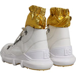 Dolce & Gabbana White Nylon Galileo High Top Sneakers Shoes 1728,67345645728,Dolce & Gabbana,EU44/US11,Material: 62% Nylon 38% Leather,Men,Men - Shoes,Preowned / Defect,Shoes,Sneakers - Men - Shoes,White Dolce & Gabbana MV6610-44