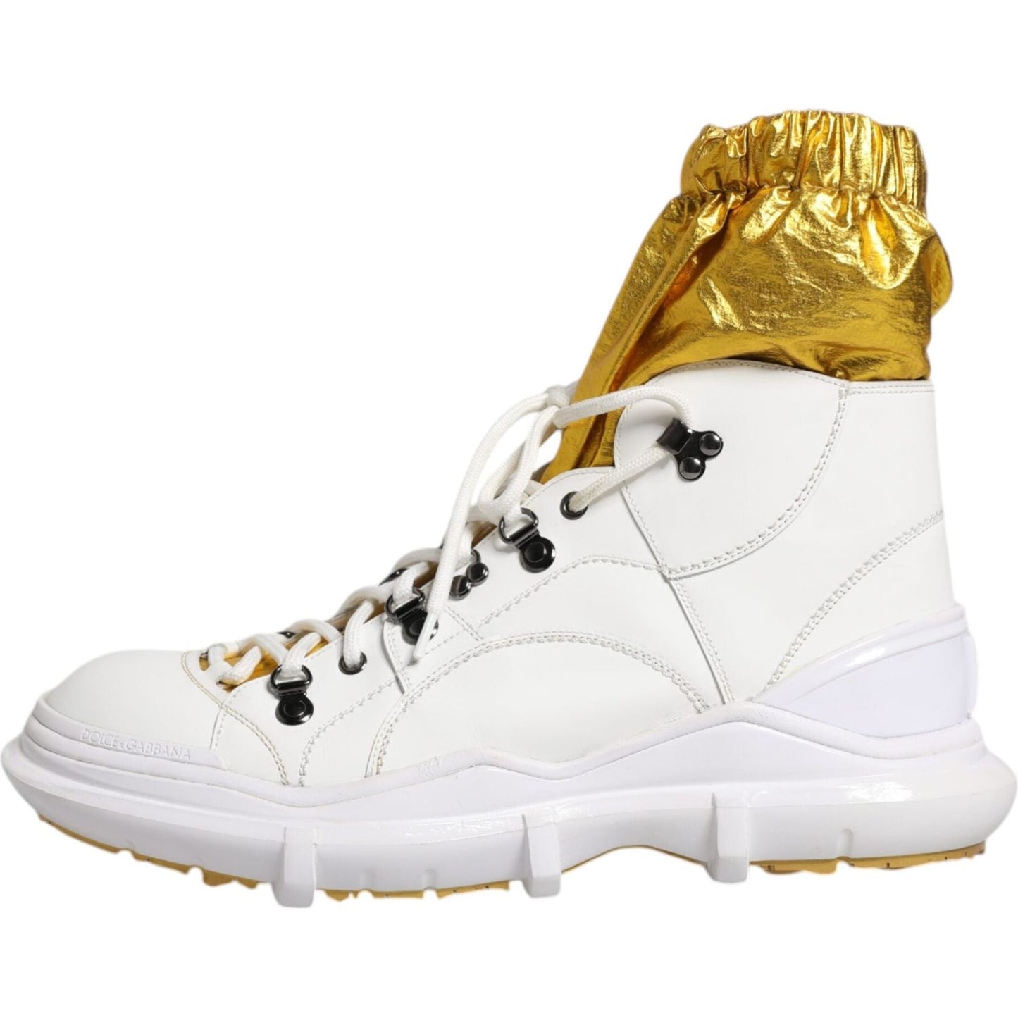 Dolce & Gabbana White Nylon Galileo High Top Sneakers Shoes 1728,67345645728,Dolce & Gabbana,EU44/US11,Material: 62% Nylon 38% Leather,Men,Men - Shoes,Preowned / Defect,Shoes,Sneakers - Men - Shoes,White Dolce & Gabbana MV6610-44