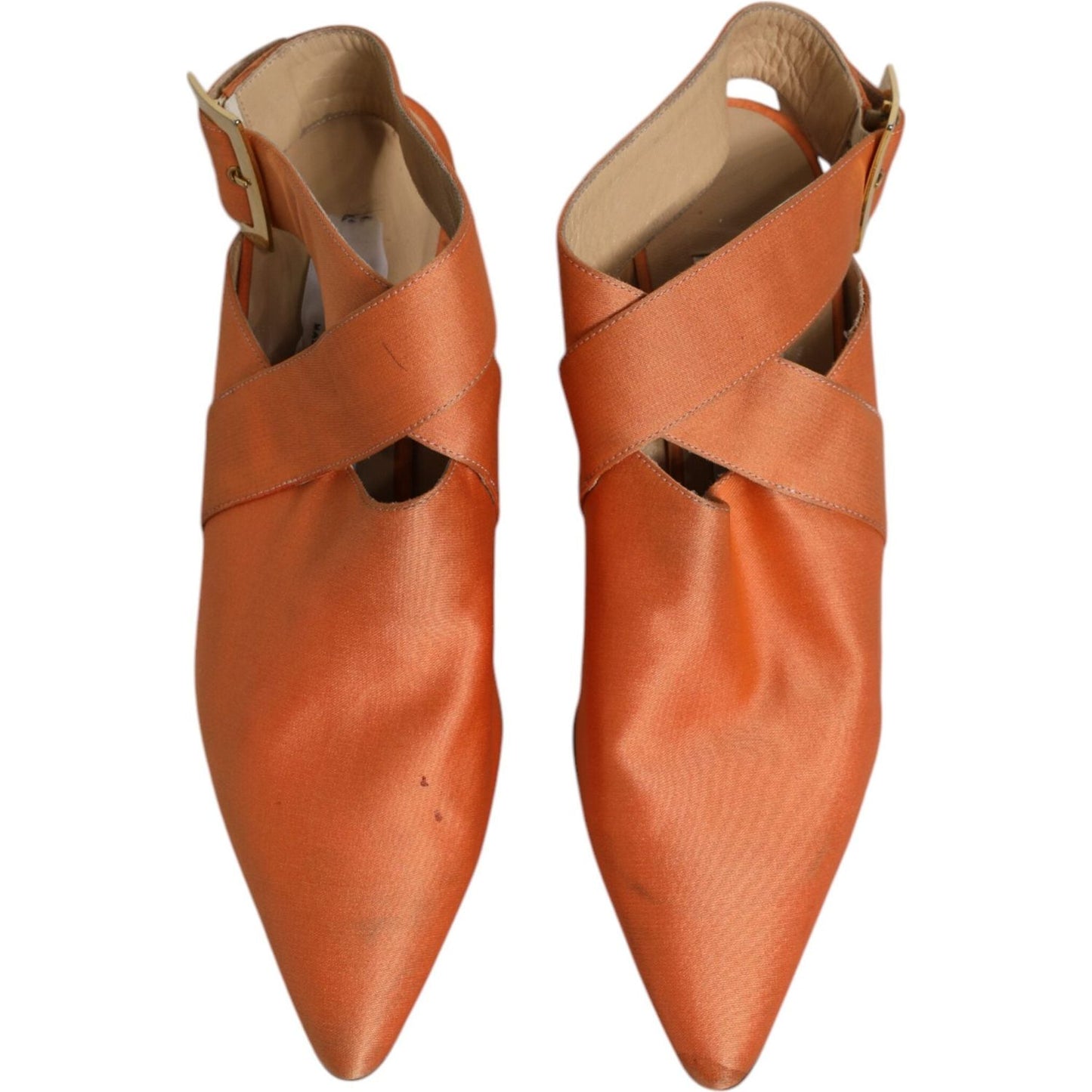 Dolce & Gabbana Orange Kitten Heels Slingback Sandals Shoes 1728,67345645728,Dolce & Gabbana,EU40/US9.5,Material: Leather,Orange,Preowned / Defect,Sandals - Women - Shoes,Shoes,Women,Women - Shoes Dolce & Gabbana LA12217-40
