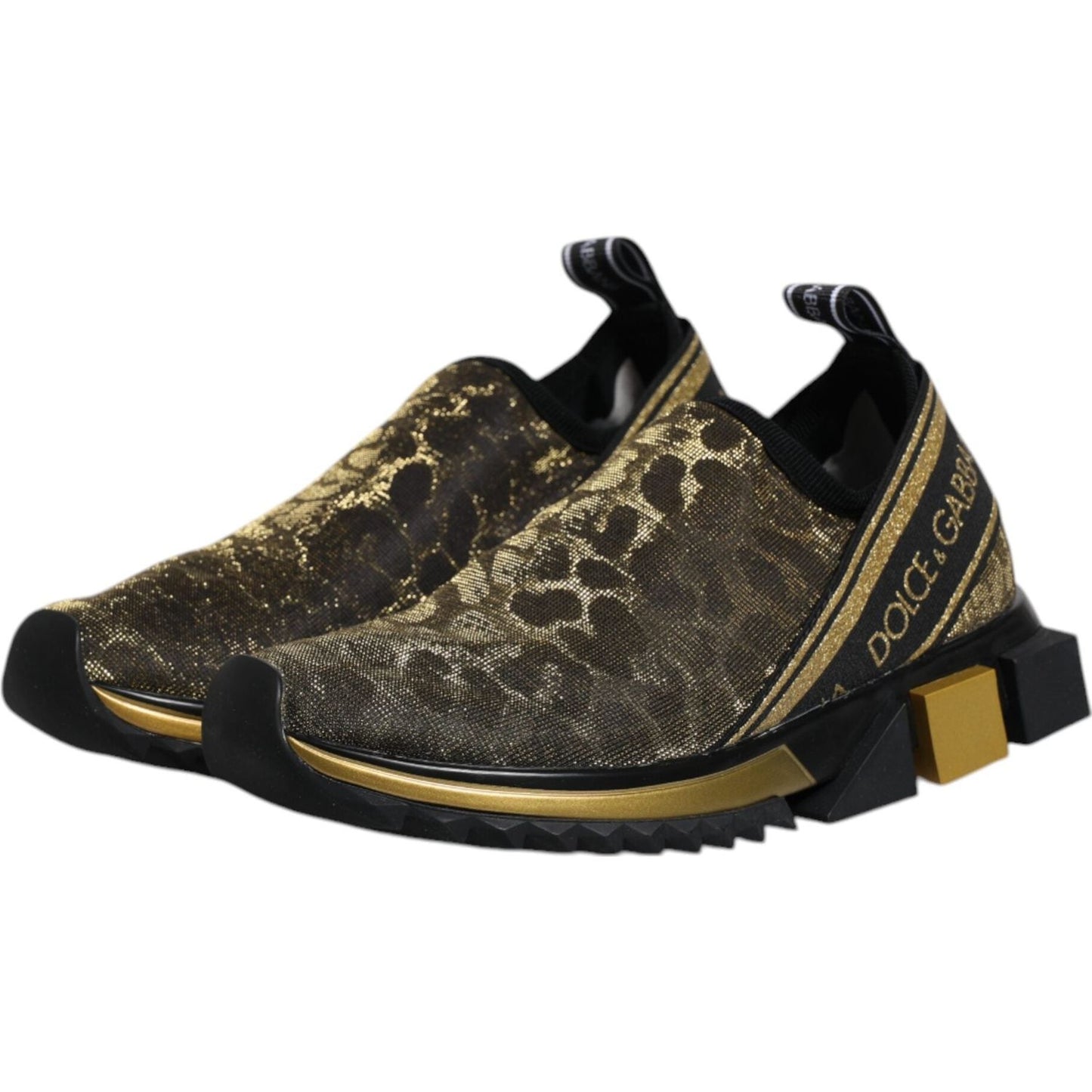 Dolce & Gabbana Gold Glitter Leopard Sorrento Sneakers Shoes 1728,67345645728,Dolce & Gabbana,EU36/US6,Gold,Material: Polyester,Preowned / Defect,Shoes,Sneakers - Women - Shoes,Women,Women - Shoes Dolce & Gabbana LA12203-36