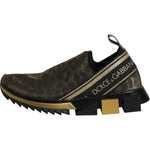 Dolce & Gabbana Gold Glitter Leopard Sorrento Sneakers Shoes 1728,67345645728,Dolce & Gabbana,EU36/US6,Gold,Material: Polyester,Preowned / Defect,Shoes,Sneakers - Women - Shoes,Women,Women - Shoes Dolce & Gabbana LA12203-36