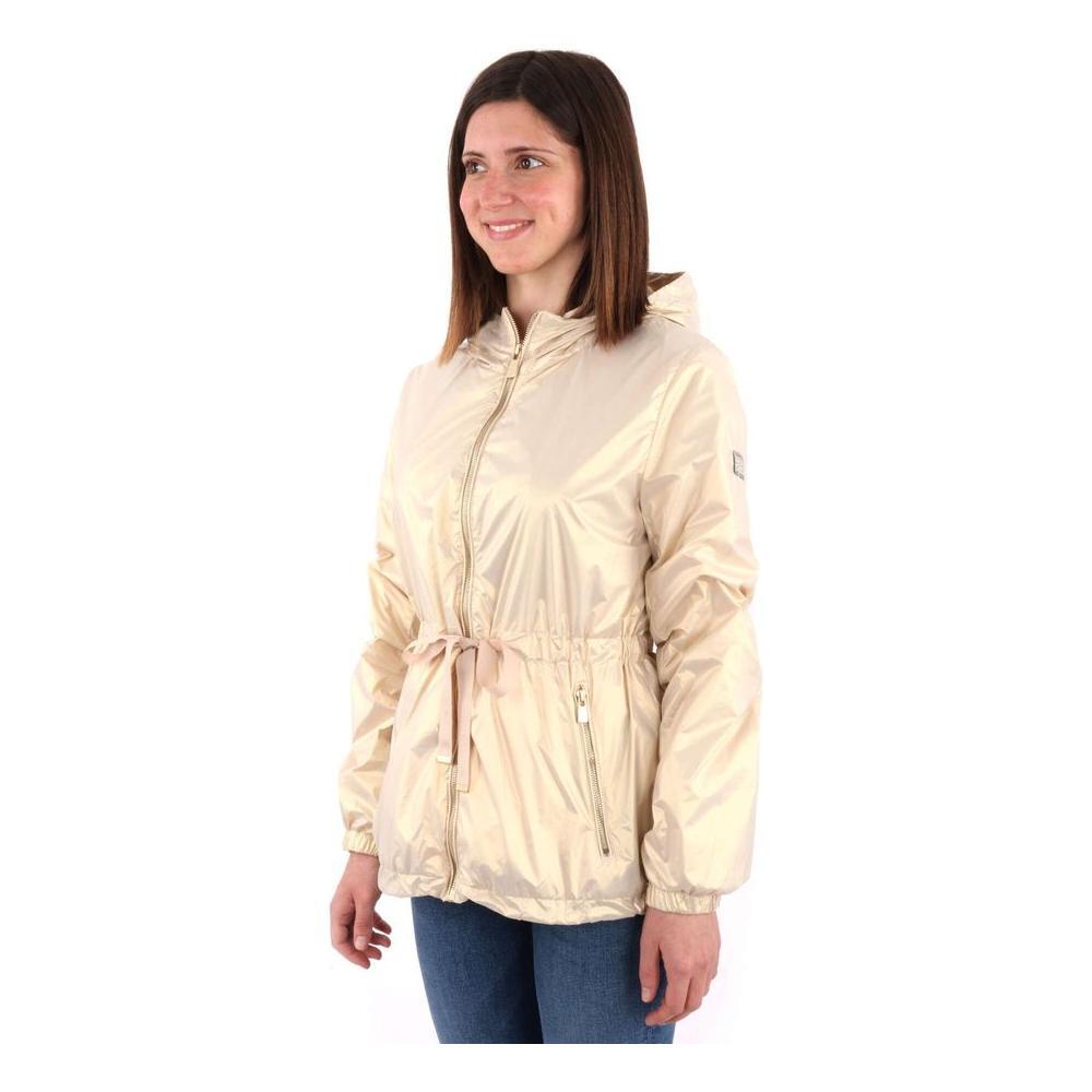 Yes Zee Beige Nylon Jackets & Coat