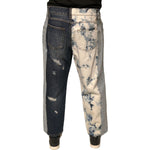 Dolce & Gabbana Multicolor Patchwork Cotton Straight Men Denim Jeans