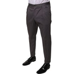 Dolce & Gabbana Dark Gray Mid Waist Dress Pants