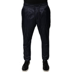 Dolce & Gabbana Dark Blue Cotton Skinny Sweatpants Pants