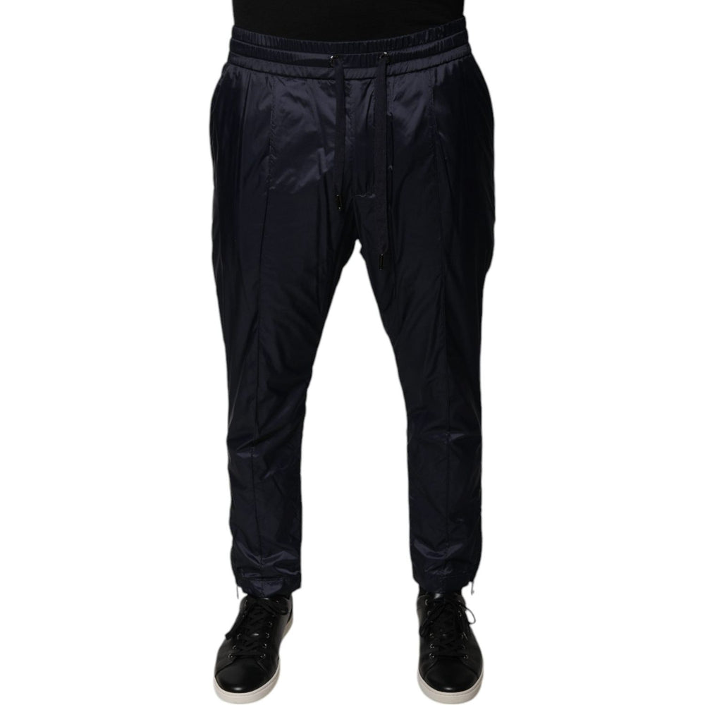 Dolce & Gabbana Dark Blue Cotton Skinny Sweatpants Pants