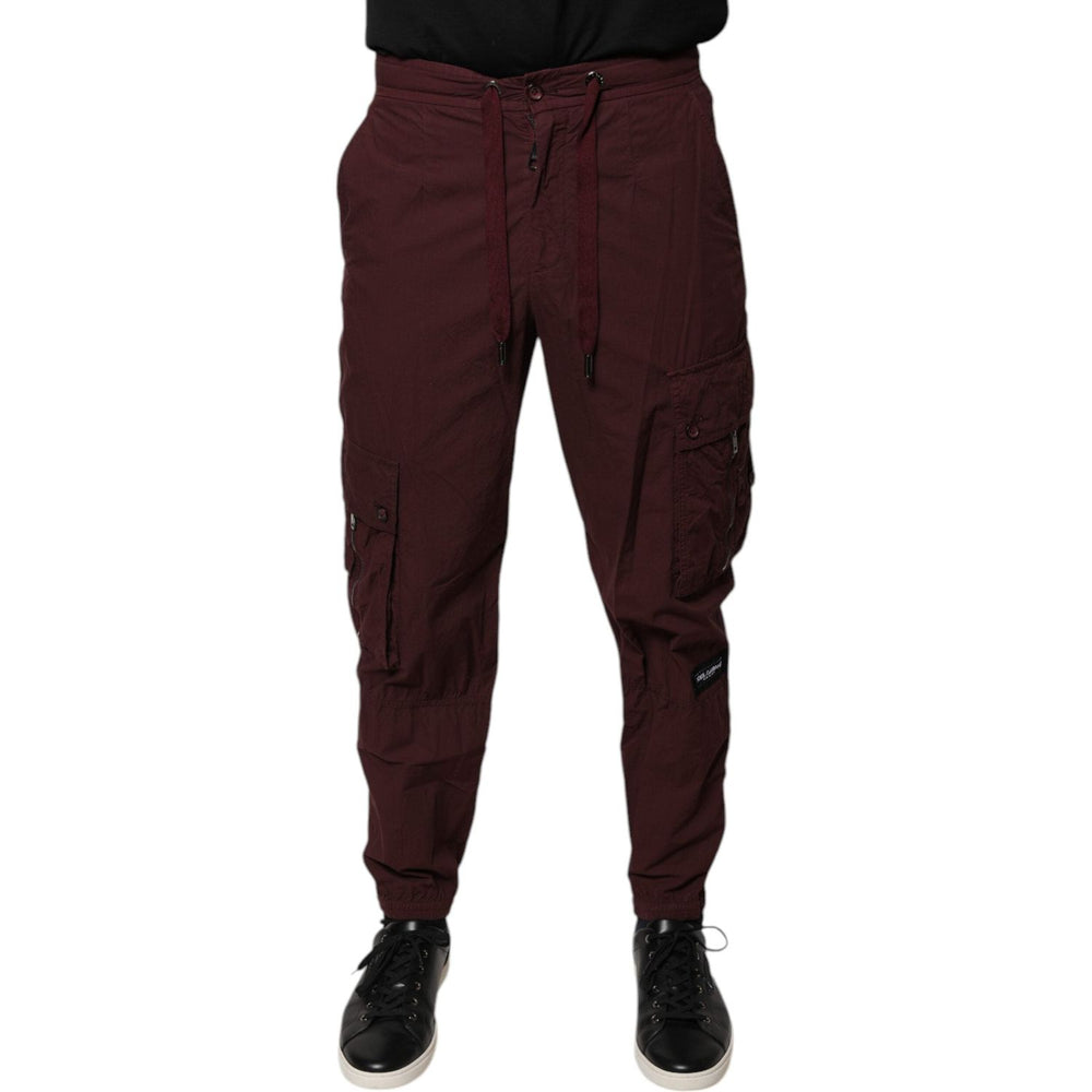 Dolce & Gabbana Bordeaux Cotton Cargo Jogger Sweatpants Pants