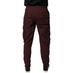 Dolce & Gabbana Bordeaux Cotton Cargo Jogger Sweatpants Pants