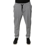 Dolce & Gabbana Black White Houndstooth Skinny Dress Pants