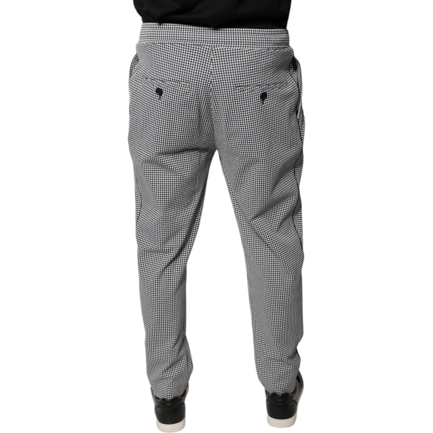 Dolce & Gabbana Black White Houndstooth Skinny Dress Pants
