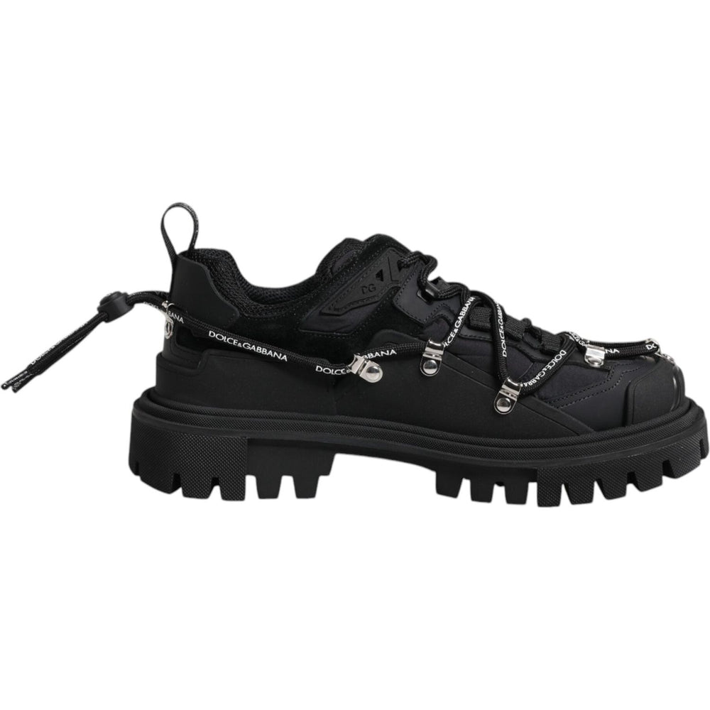 Dolce & Gabbana Black Low Top Lace Up Trekking Sneakers Shoes