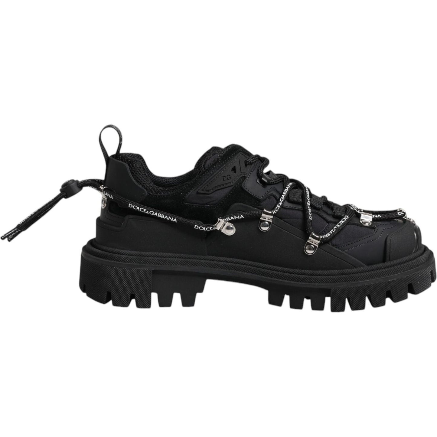 Dolce & Gabbana Black Low Top Lace Up Trekking Sneakers Shoes