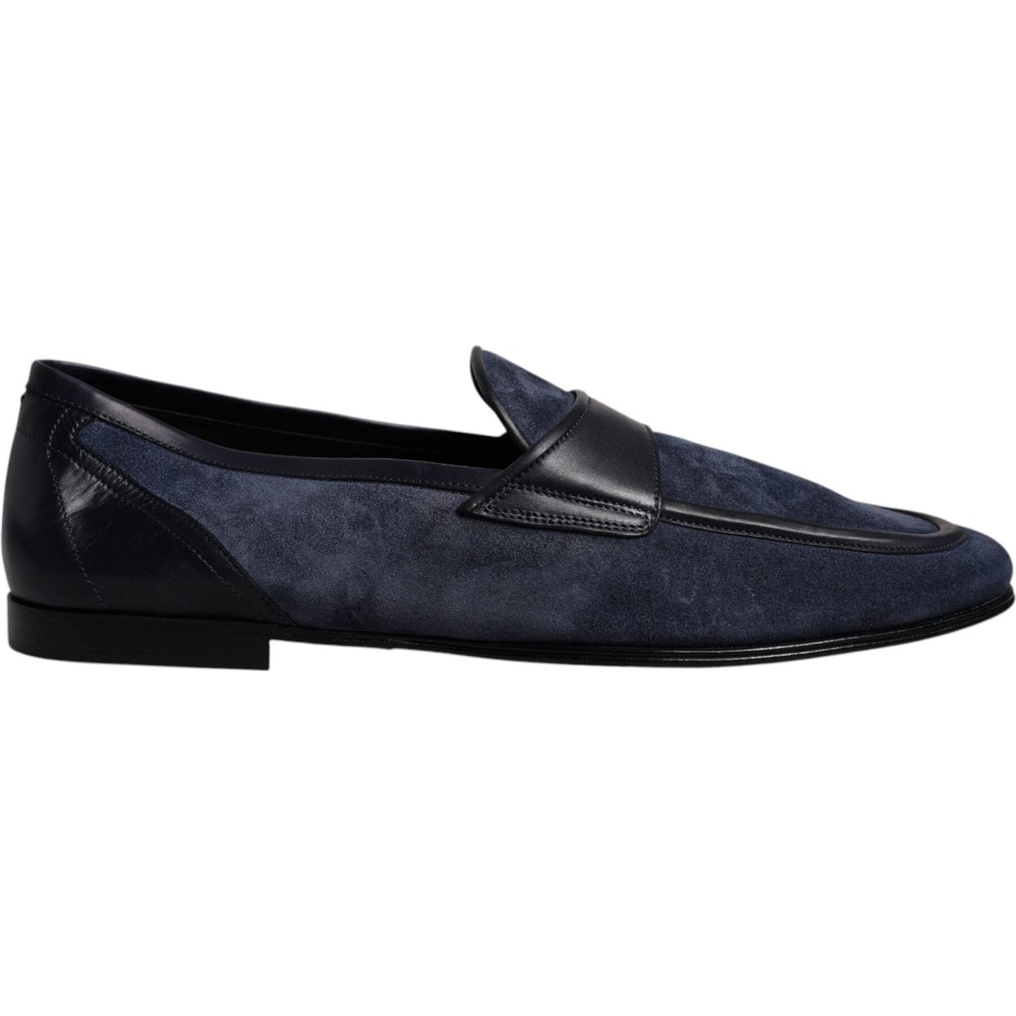 Dolce & Gabbana Blue Suede Leather Shoes Loafer Moccasin Shoes