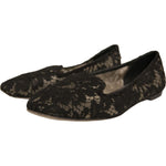 Dolce & Gabbana Black Taormina Lace Slip On Flats Shoes