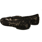 Dolce & Gabbana Black Taormina Lace Slip On Flats Shoes