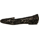 Dolce & Gabbana Black Taormina Lace Slip On Flats Shoes