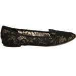 Dolce & Gabbana Black Taormina Lace Slip On Flats Shoes