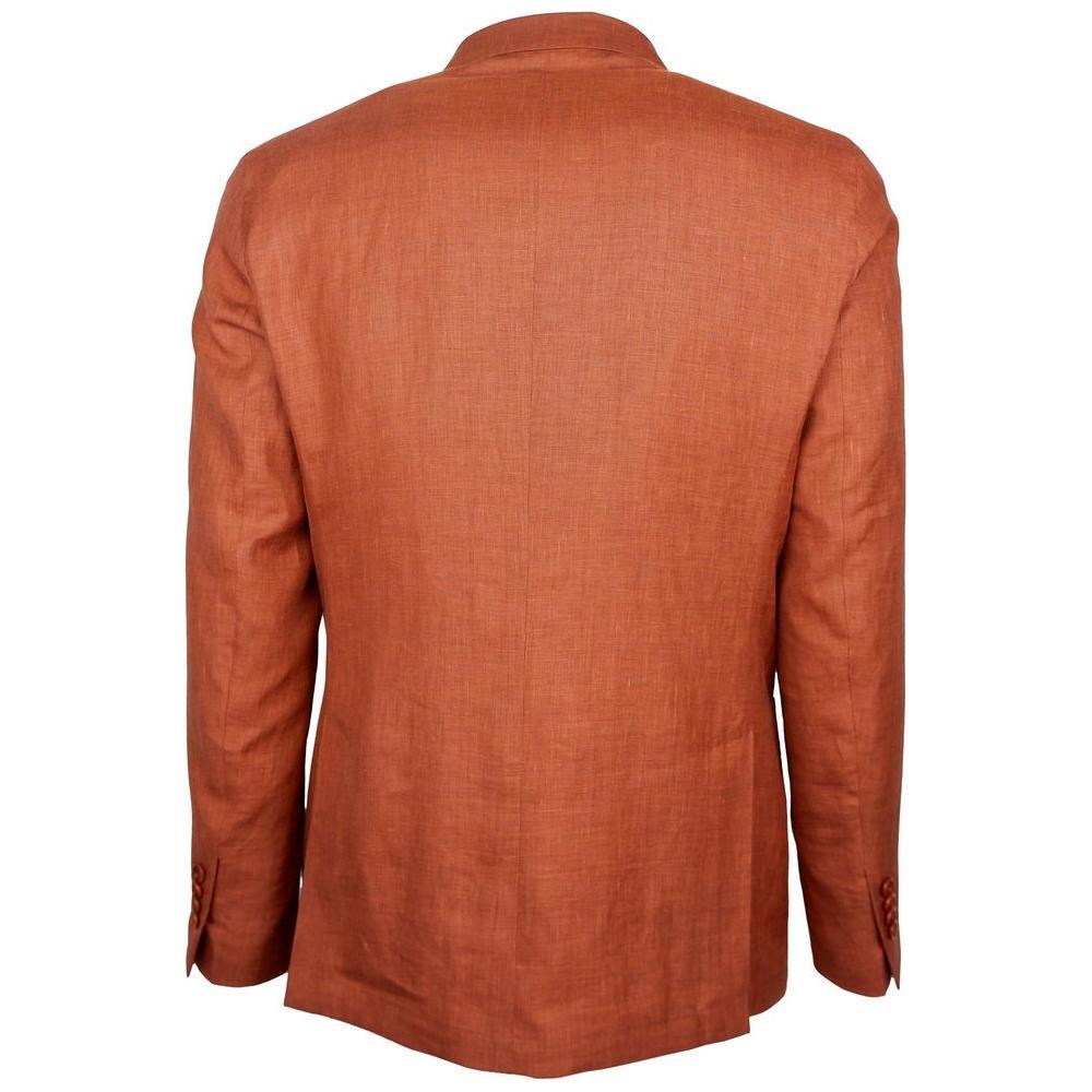 Made in Italy Brown Linen Blazer 1728,67346170016,Blazers - Men - Clothing,Brown,Clothing,IT48 | M,IT50 | L,IT52 | XL,IT54 | XXL,IT56 | 3XL,Made in Italy,Men,Men - Clothing,New with tags Made in Italy LO-14882-IT48 | M