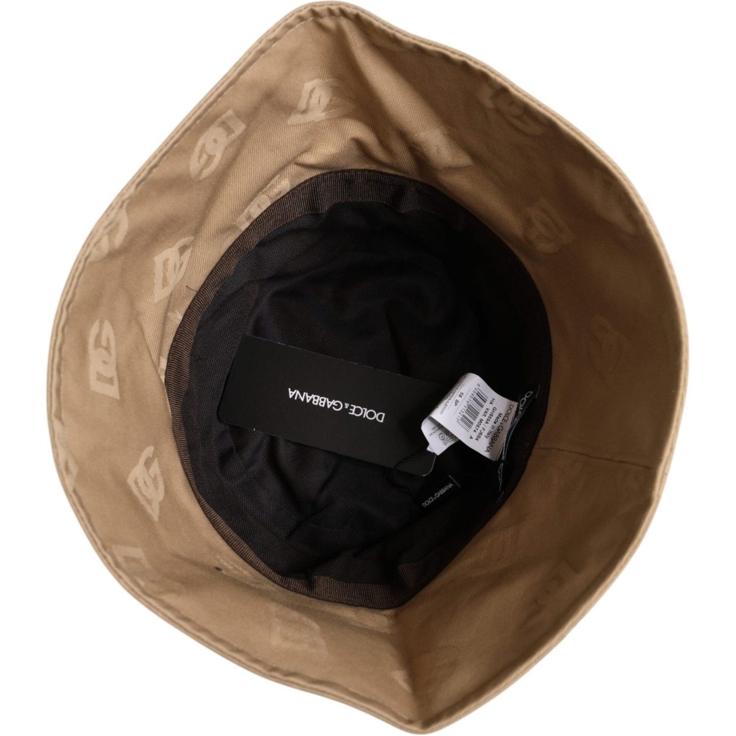 Dolce & Gabbana Beige Logo Monogram Cotton Bucket Cap 1728,58 cm|M,67345645728,Accessories,Beige,Dolce & Gabbana,Hats & Caps - Men - Accessories,Material: 100% Cotton,Men,Men - Accessories,New with tags Dolce & Gabbana HAT9755-58
