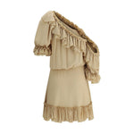 Saint Laurent One-shoulder silk Dress 1728,72470364320,Beige,Clothing,Dresses - Women - Clothing,IT38 | S,New with tags,Saint Laurent,Women,Women - Clothing Saint Laurent SA-819589Y3K459520-IT38 | S