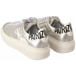Patrizia Pepe Silver Full Grain Leather Lace Up Sneakers Shoes 1728,67345645728,EU35/US4.5,Material: Leather,Patrizia Pepe,Preowned / Defect,Shoes,Silver,Sneakers - Women - Shoes,Women,Women - Shoes Patrizia Pepe LA9356-35