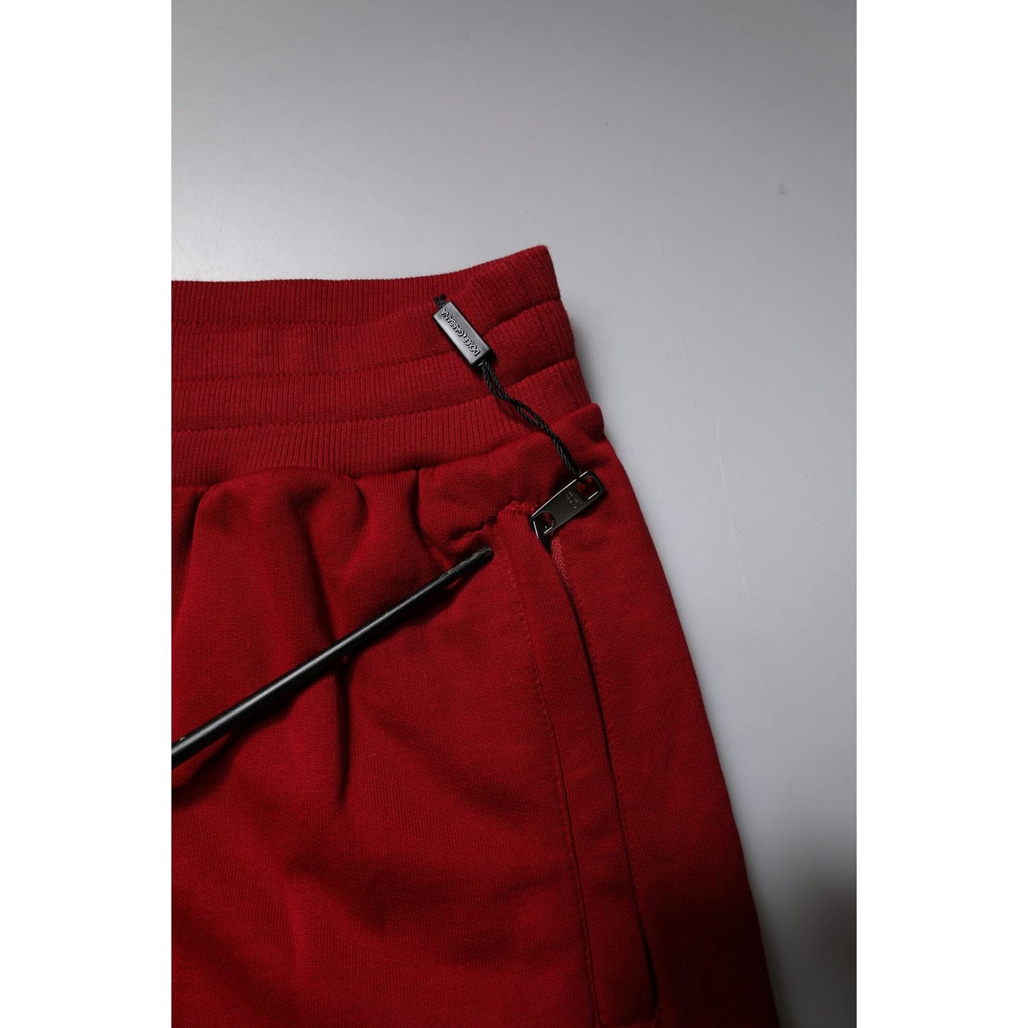 Dolce & Gabbana Red Logo Tape Cotton Jogger Sweatpants Pants 1728,67345645728,Clothing,Dolce & Gabbana,IT58 | XXL,Jeans & Pants - Men - Clothing,Material: 100% Cotton,Men,Men - Clothing,Preowned / Defect,Red Dolce & Gabbana PAN75041-58