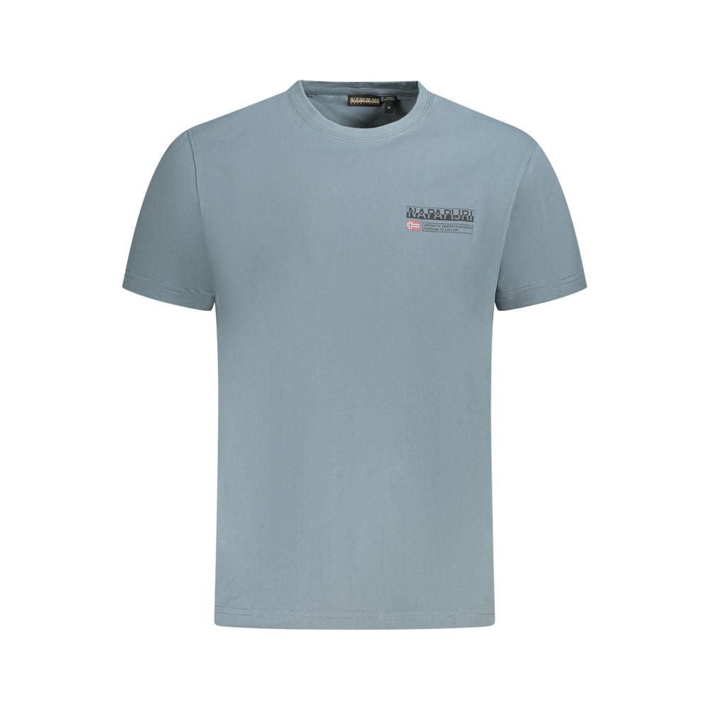 Napapijri Gray Cotton Men T-Shirt Napapijri Light Slate Gray