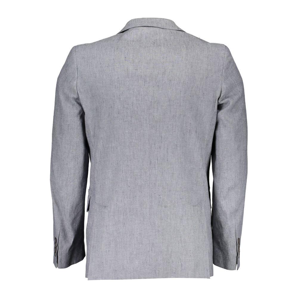 Gant Gray Linen Men Jacket