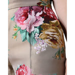 Dolce & Gabbana Beige Floral Jacquard High Waist Tapered Pants Dolce & Gabbana Dark Gray
