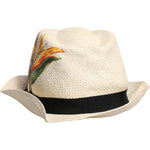 Dolce & Gabbana Beige Floral Print Straw Wide Brim Fedora Hat 1728,57 cm|S,58 cm|M,59 cm|L,67345645728,Accessories,Beige,Dolce & Gabbana,Hats & Caps - Men - Accessories,Material: 100% Straw,Men,Men - Accessories,New with tags Dolce & Gabbana HAT9694-57