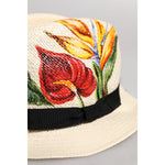 Dolce & Gabbana Beige Floral Print Straw Wide Brim Fedora Hat 1728,57 cm|S,58 cm|M,59 cm|L,67345645728,Accessories,Beige,Dolce & Gabbana,Hats & Caps - Men - Accessories,Material: 100% Straw,Men,Men - Accessories,New with tags Dolce & Gabbana HAT9694-57