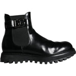 Dolce & Gabbana Black Belted DG Logo Men Chelsea Boots Shoes Dolce & Gabbana Black
