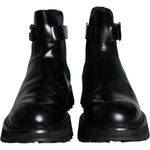Dolce & Gabbana Black Belted DG Logo Men Chelsea Boots Shoes Dolce & Gabbana Black