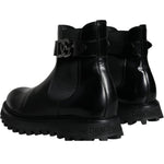 Dolce & Gabbana Black Belted DG Logo Men Chelsea Boots Shoes Dolce & Gabbana Black