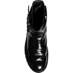 Dolce & Gabbana Black Belted DG Logo Men Chelsea Boots Shoes Dolce & Gabbana Black