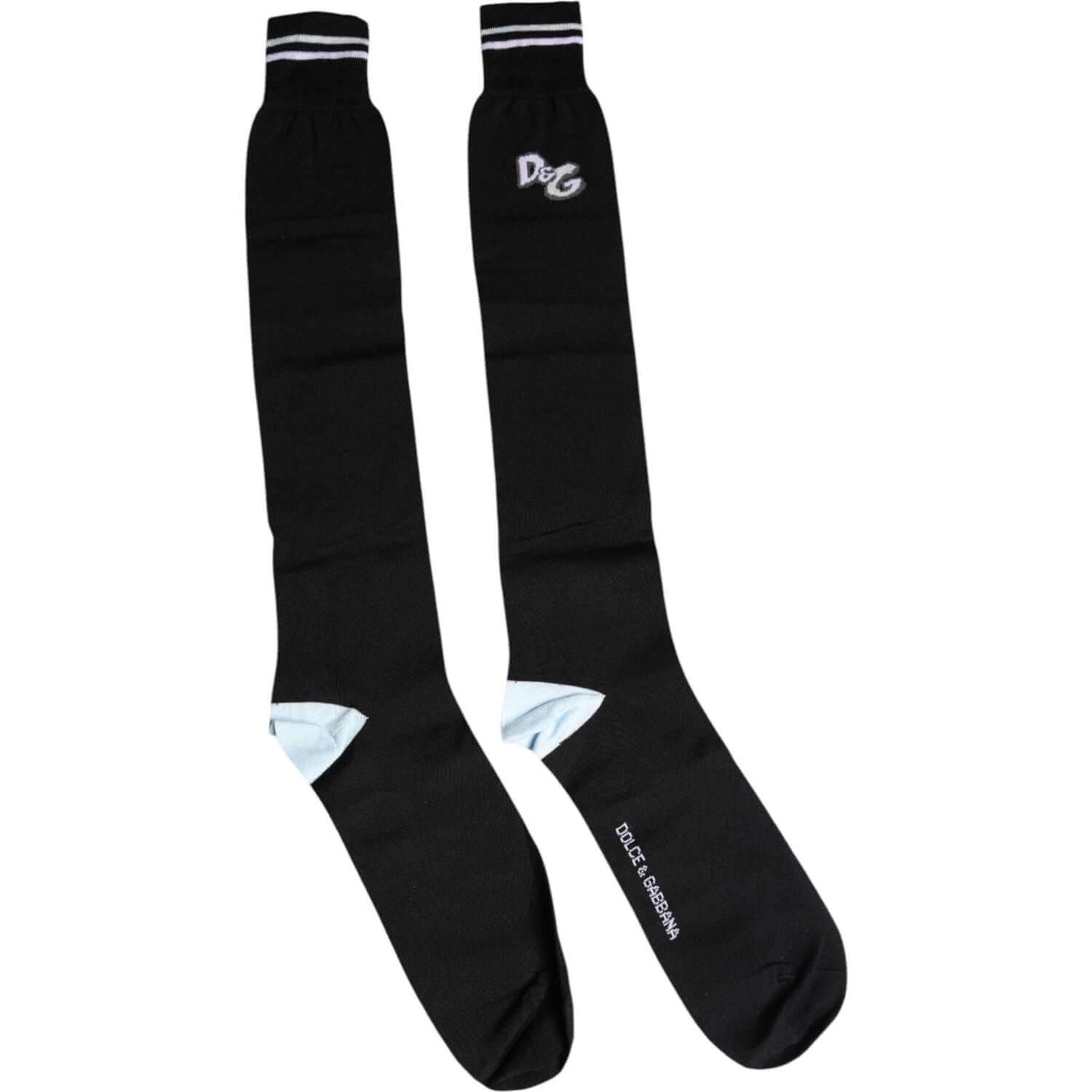 Dolce & Gabbana Black DG Logo Print Cotton Over Calf Socks 1728,67345645728,Black,Dolce & Gabbana,L,Material: 88% Cotton 10% Nylon 2% Elastane,New with tags,Socks - Men - Accessories,Unisex Dolce & Gabbana SCS2192-L