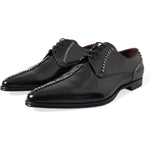 Dolce & Gabbana Black Leather Crystal Dress Formal Shoes Dolce & Gabbana Dark Slate Gray
