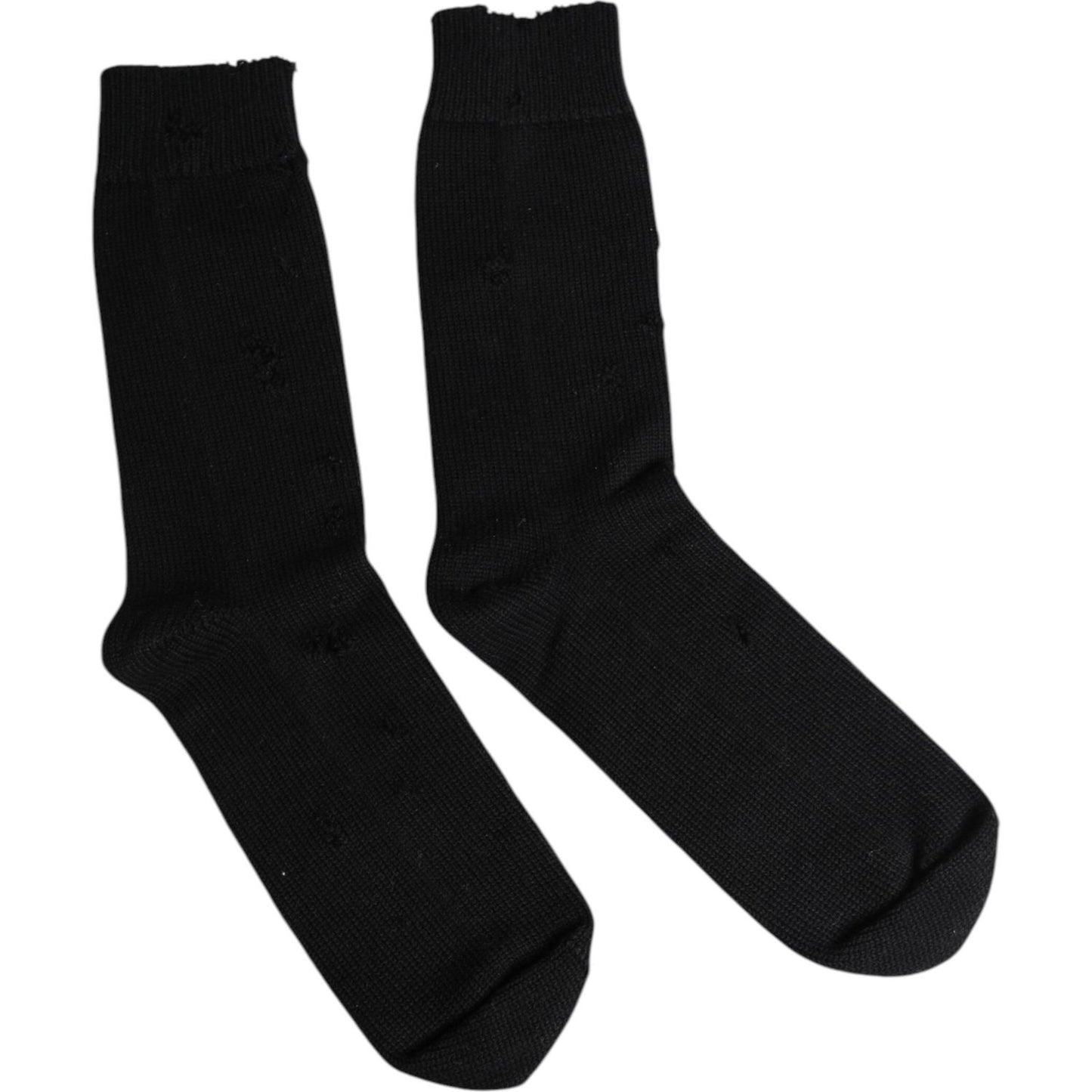 Dolce & Gabbana Black Solid Stretch Mid Calf Men Socks 1728,67345645728,Accessories,Black,Dolce & Gabbana,L,Men,Men - Accessories,Preowned / Defect,Socks - Men - Accessories Dolce & Gabbana SCS2238-L