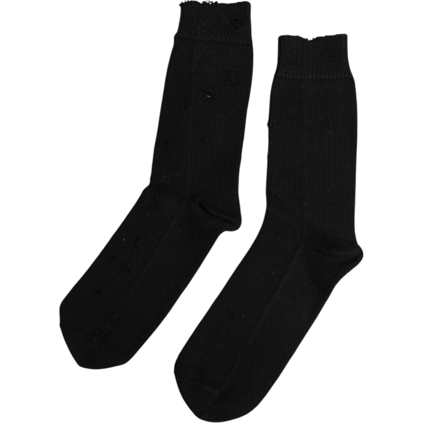 Dolce & Gabbana Black Solid Stretch Mid Calf Men Socks 1728,67345645728,Accessories,Black,Dolce & Gabbana,L,Men,Men - Accessories,Preowned / Defect,Socks - Men - Accessories Dolce & Gabbana SCS2238-L