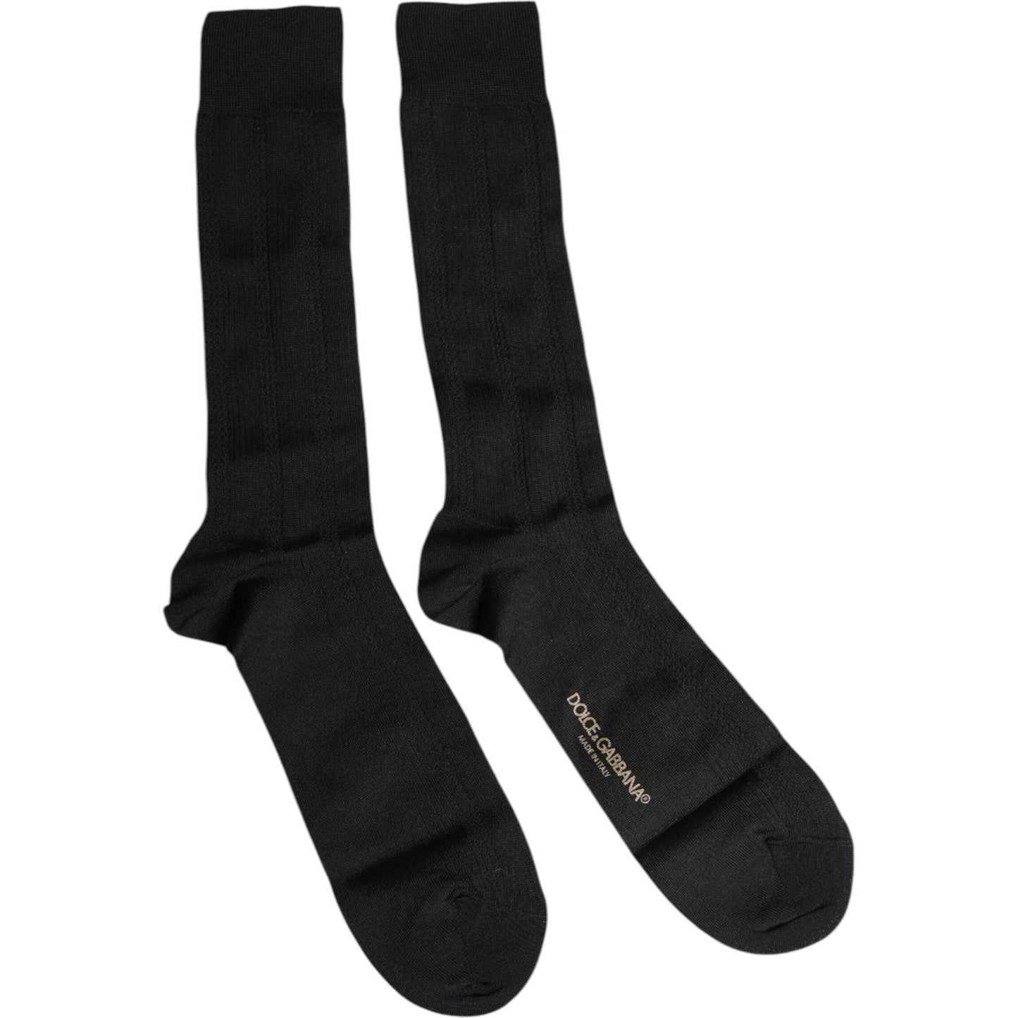 Dolce & Gabbana Black Stretch Logo Mid Calf Men Socks 1728,67345645728,Accessories,Black,Dolce & Gabbana,L,Men,Men - Accessories,New with tags,Socks - Men - Accessories Dolce & Gabbana SCS2235-L