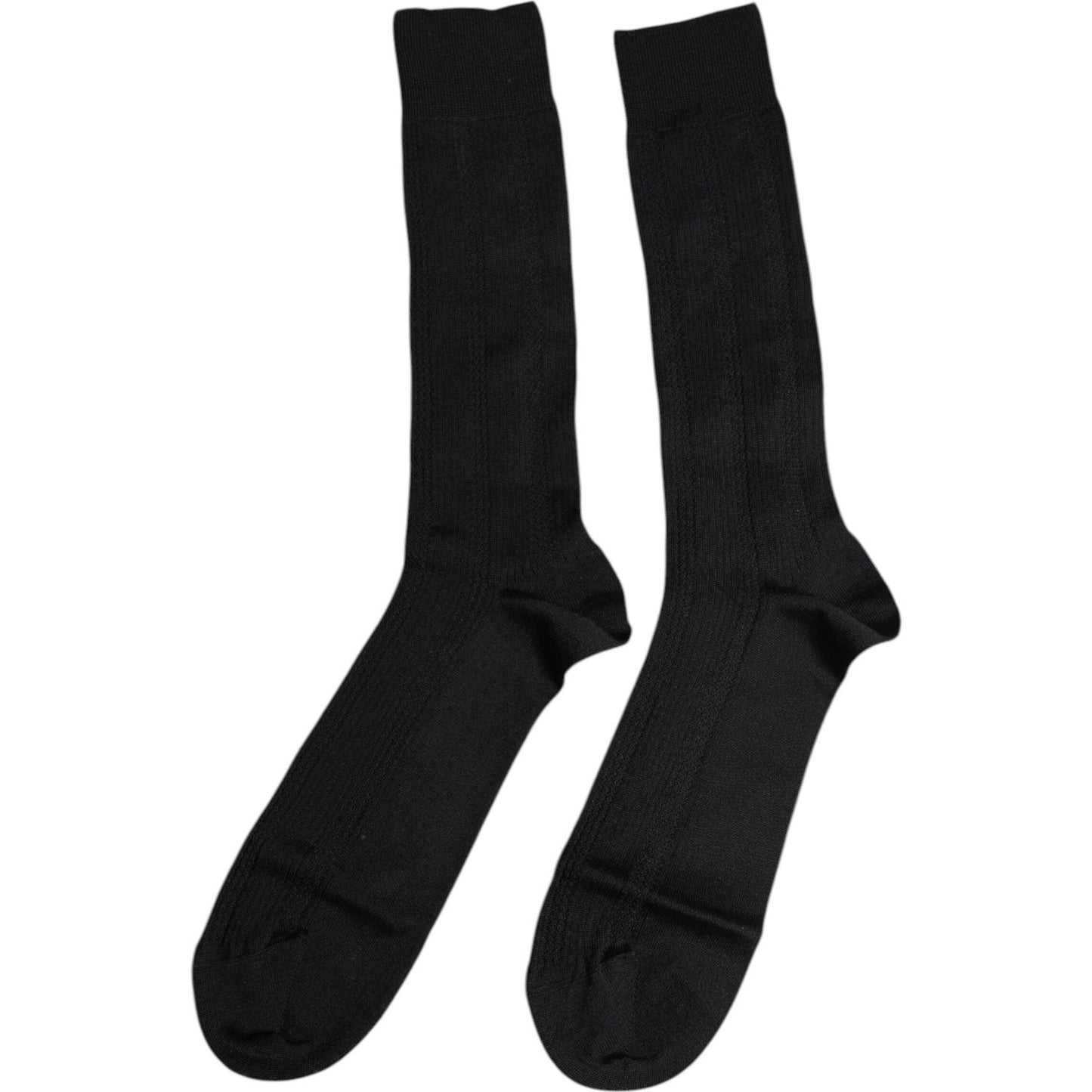 Dolce & Gabbana Black Stretch Logo Mid Calf Men Socks 1728,67345645728,Accessories,Black,Dolce & Gabbana,L,Men,Men - Accessories,New with tags,Socks - Men - Accessories Dolce & Gabbana SCS2235-L