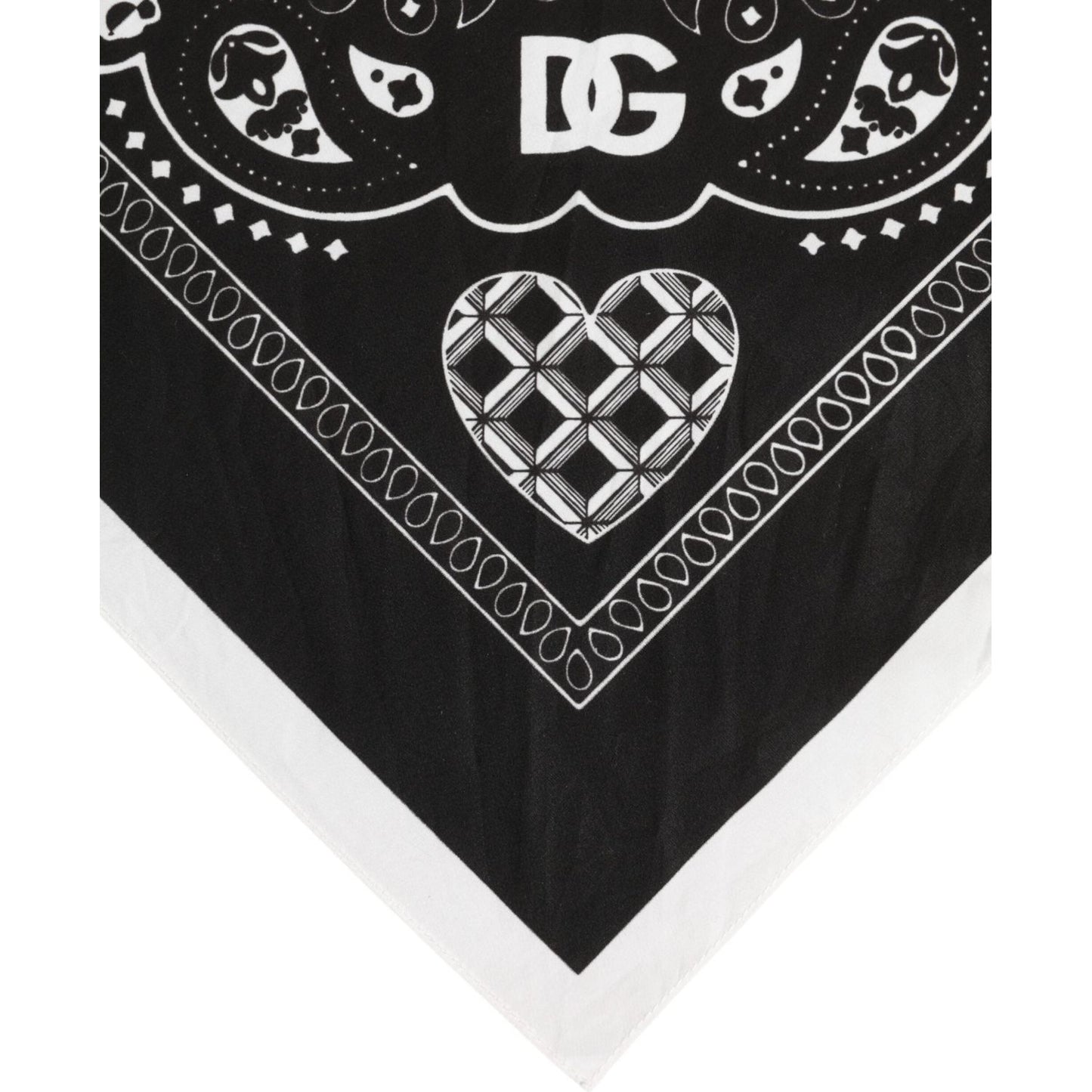 Dolce & Gabbana Black White Bandana Square Foulard Scarf 1728,67345645728,Accessories,Black and White,Dolce & Gabbana,Material: 100% Cotton,Men,Men - Accessories,Preowned / Defect,Scarves - Men - Accessories Dolce & Gabbana MS7229
