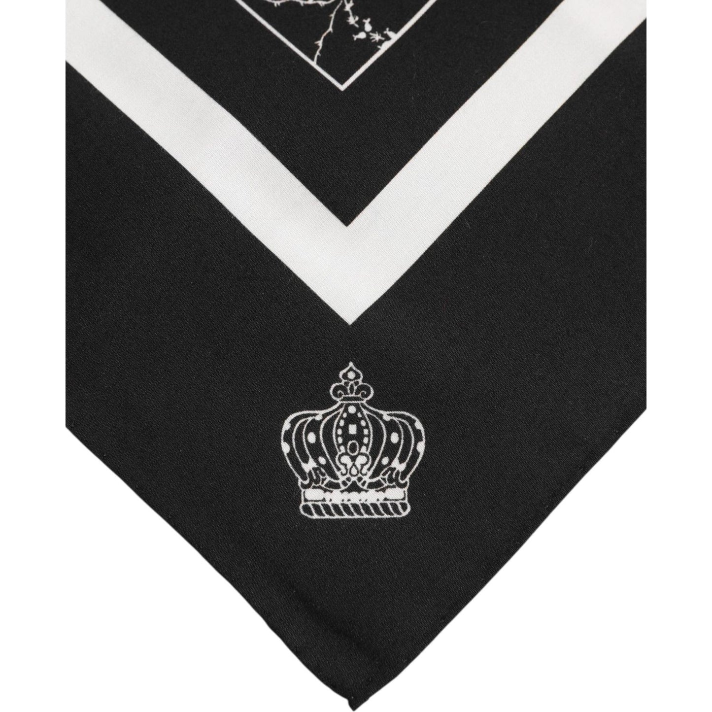 Dolce & Gabbana Black White Printed Square Foulard Scarf 1728,67345645728,Accessories,Black and White,Dolce & Gabbana,Material: 100% Cotton,Men,Men - Accessories,Preowned / Defect,Scarves - Men - Accessories Dolce & Gabbana MS7235