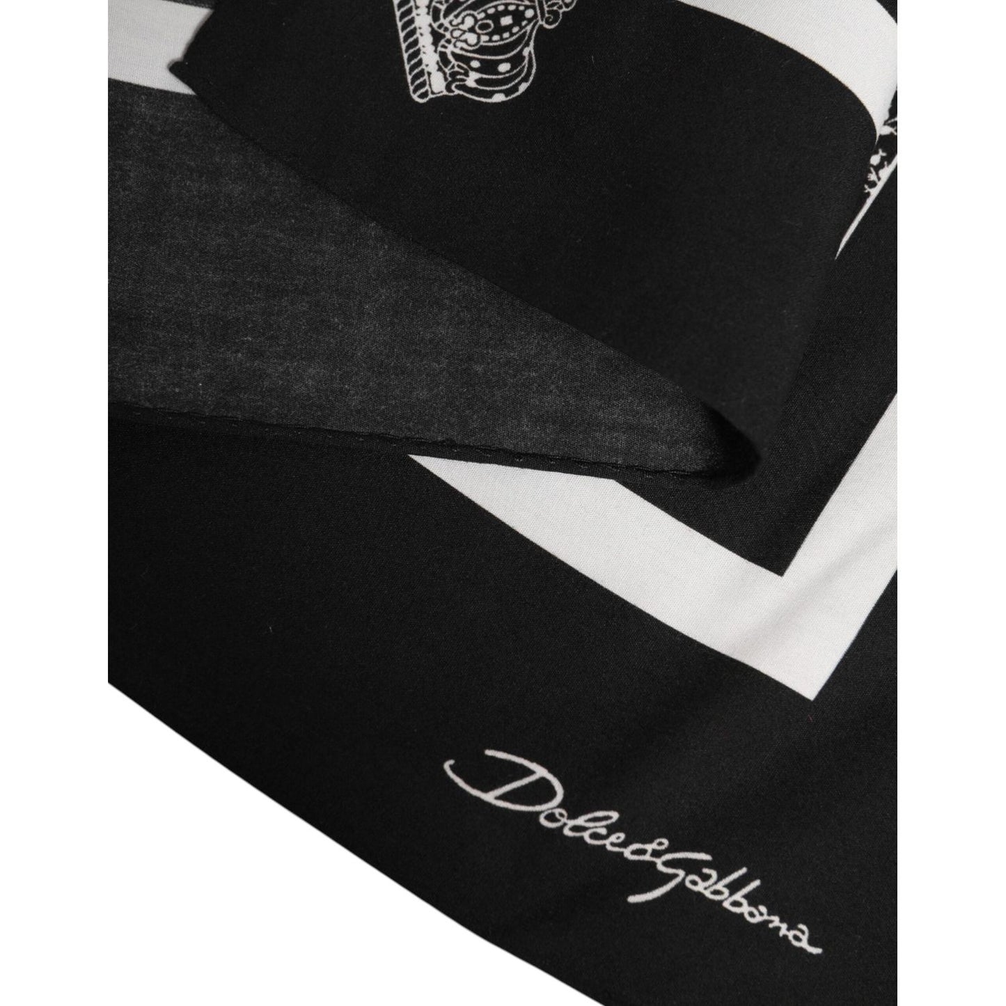 Dolce & Gabbana Black White Printed Square Foulard Scarf 1728,67345645728,Accessories,Black and White,Dolce & Gabbana,Material: 100% Cotton,Men,Men - Accessories,Preowned / Defect,Scarves - Men - Accessories Dolce & Gabbana MS7235