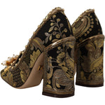 Dolce & Gabbana Elegant Gold Jacquard Brocade Pumps 1728,67345645728,Dolce & Gabbana,EU36/US5.5,Gold,Material: 67% Leather 16% Acetate 9% Polyester 8% Cotton,New with tags,Pumps - Women - Shoes,Women Dolce & Gabbana LA9965 - 36